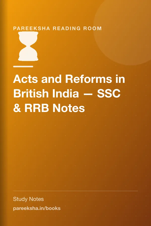 Acts and Reforms in British India — SSC & RRB Notes cover