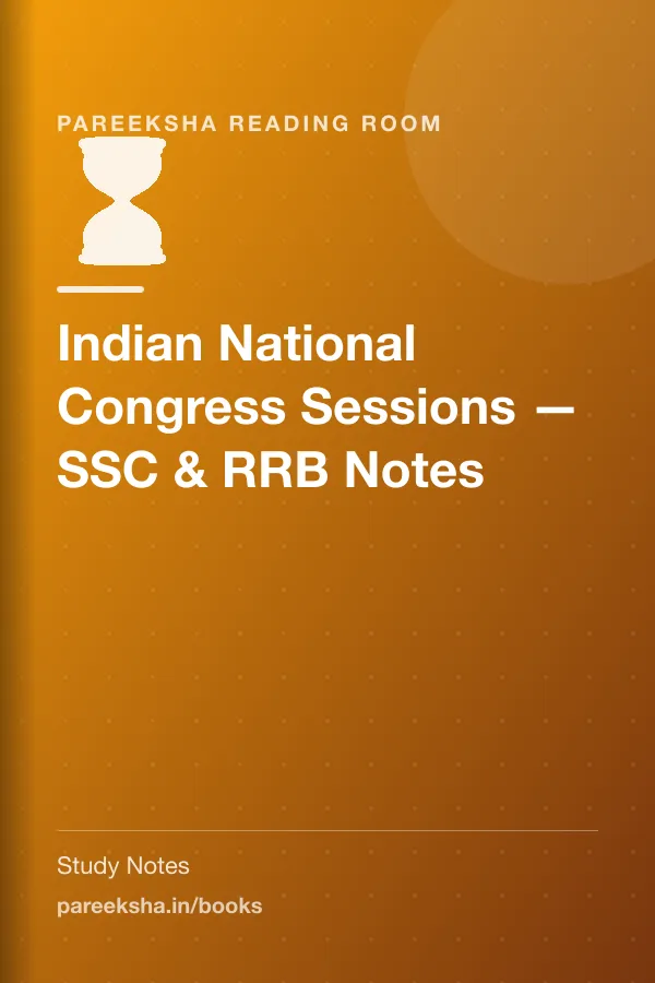 Indian National Congress Sessions — SSC & RRB Notes cover