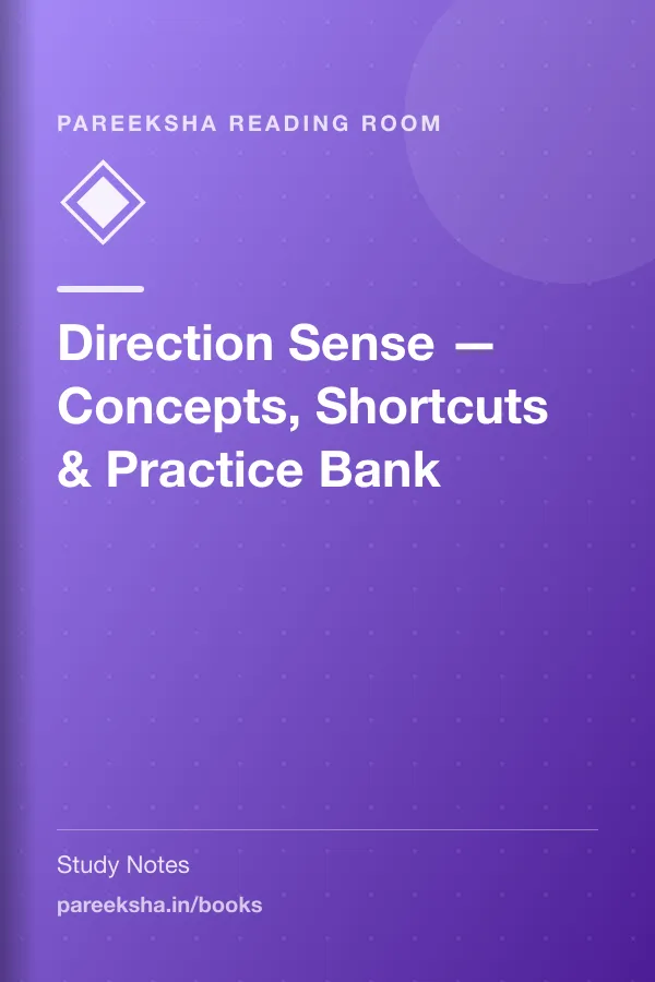 Direction Sense — Concepts, Shortcuts & Practice Bank cover