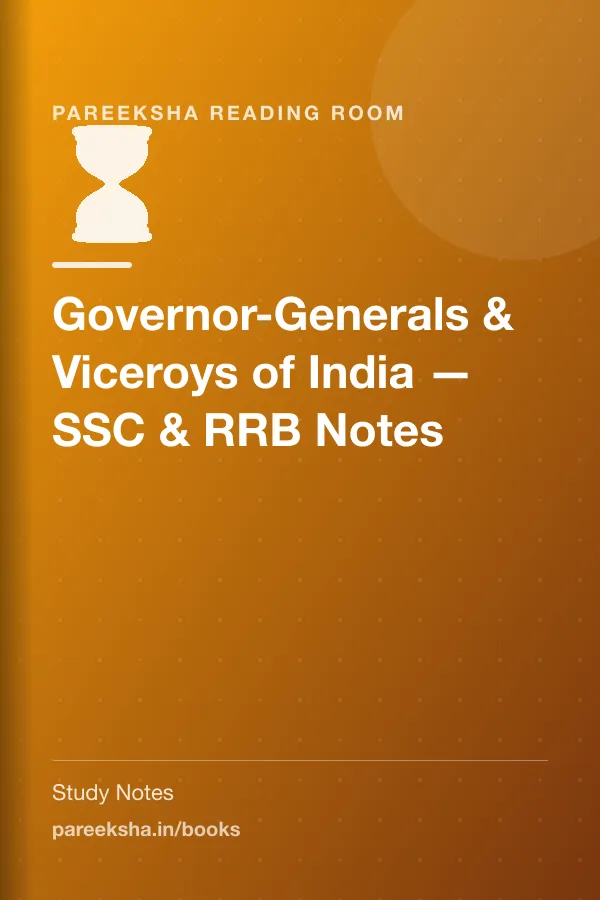Governor-Generals & Viceroys of India — SSC & RRB Notes cover