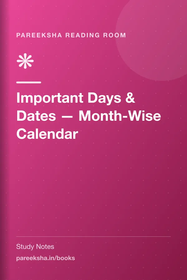 Important Days & Dates — Month-Wise Calendar cover