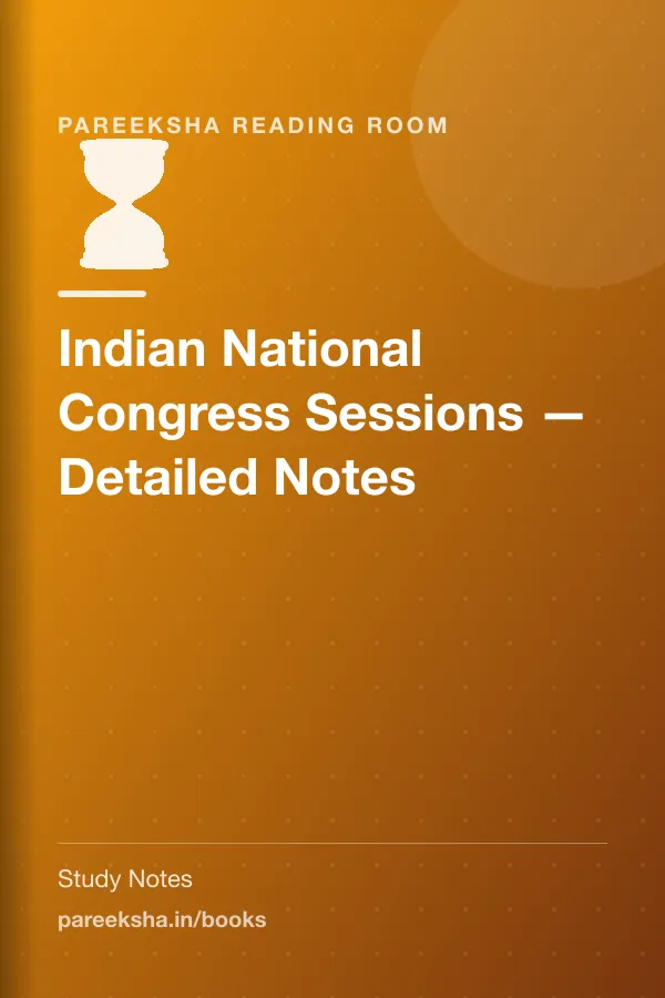 Indian National Congress Sessions — Detailed Notes cover