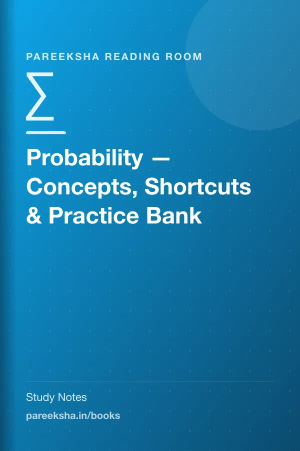 Probability — Concepts, Shortcuts & Practice Bank cover