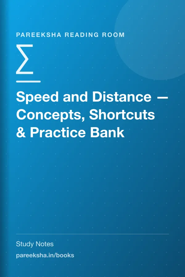 Speed and Distance — Concepts, Shortcuts & Practice Bank cover